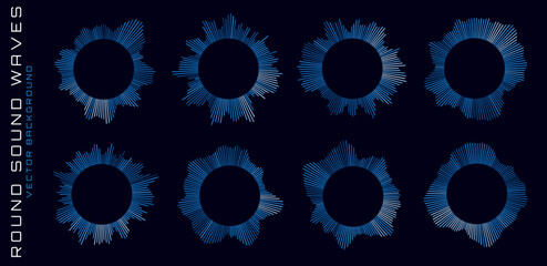Aufkleber - Virtual Assistant Voice Recognition Radial Wave Sound Lines. Circular Sound Equalizer Technology Background. AI Artificial Intelligence Deepfake Voice Generation Icon. Digital Audio Circles. Vector.