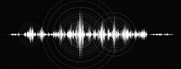 Earthquake Wave Seismic Diagram Background. Audio Sound Wave Diagram Concept. Design for Education and Science. Vector Illustration.