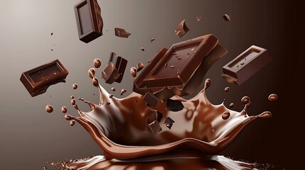 chocolate splash with bar pieces