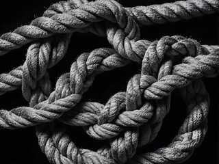 Wall Mural -  Close up photography showcasing the dynamic interplay of ropes.