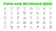 © artnazu - Set of outline icons related to food and drink. Linear icon collection. Fast food and drinks line icons collection. Bar, restaurant, food icons. UI icon set. Thin outline icons pack.