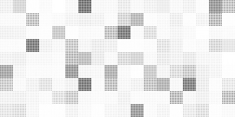 Fototapete - Pixel Dithering Squares Seamless Pattern. Vintage 8-bit Game Background. Vector Illustration. Pixel Halftone Effect Random Tiles Generative Art.
