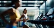 © Stock Pix - young woman engaging in a cardio workout on a treadmill, energy and movement captured