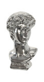 Fototapeta Do pokoju - Silver Statue of the head of David. Silver metal David sculpture. Realistic 3d design isolated on white background. Vector illustration