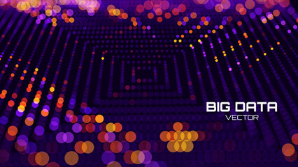 Aufkleber - Crypto Blockchain Data Background. Blockchain Grid Abstract Vector Background. Technology of Future Banner Design.