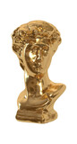 Fototapeta Do pokoju - Gold Statue of the head of David. Golden David sculpture. Realistic 3d design isolated on white background. Vector illustration