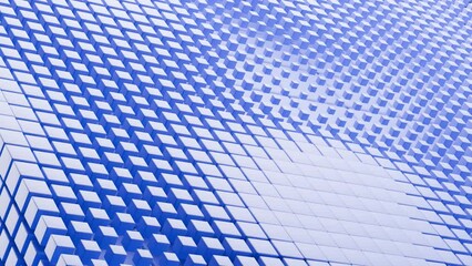 Poster - 3d render abstract art animation with 3d looping cube in blue color