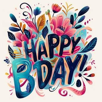 A colorful drawing of flowers and leaves with the words 