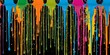Colorful dripping paint on a black background. Abstract colorful background.