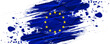 European Union Flag in Brush Paint Style with Halftone Effect. Flag of Europe with Grunge Concept