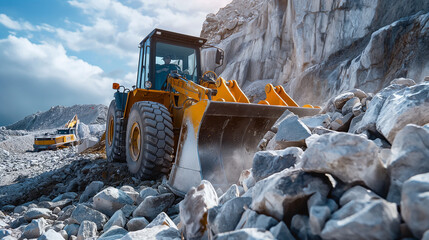 excavator at construction site