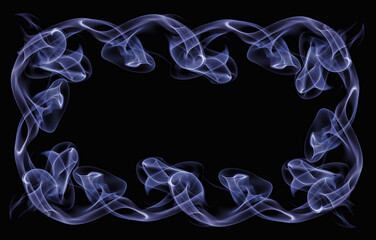 Sticker - blue smoke frame isolated on black