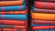 traditional woven tais fabric scarves in dili souvenir market east timor leste