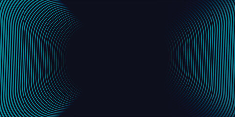 Wall Mural - modern dark blue abstract horizontal banner background with glowing geometric lines. shiny blue diag