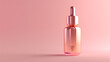 a pink gold cosmetic dropper bottle mockup