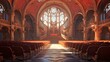 Interior of the church. AI generated art illustration.