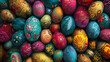 Colorful designer easter eggs.