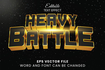 Poster - heavy battle 3d editable vector text effect. e-sport text style