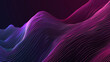 purple flaying line wave dark background. minimal wavy lines abstract futuristic tech background. digital banner design. wave element for design. 