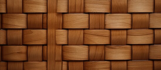 Sticker - A close-up image showcasing a wooden basket detailed with a square pattern