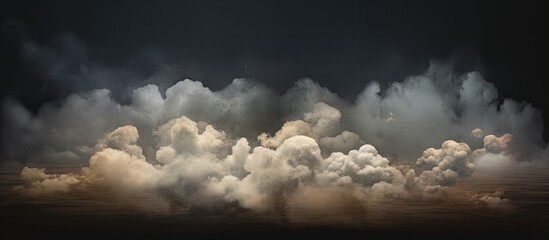 Wall Mural - the cloudy sky is filled with smoke, creating a surreal atmosphere in the natural landscape. cumulus