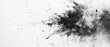 Isolated explosion of black particles on a white background. overlay texture of abstract dust ,Black dust on white background ,abstract powder splatted on white background
