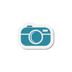 Sticker - Photo camera sign icon isolated on transparent background