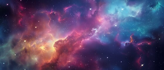 Wall Mural - Galaxy cosmos abstract multicolored background 