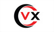 VX initial letter circle icon gaming logo design vector template. batman logo, sports logo, monogram, polygon, war game, symbol, playing logo, abstract, fighting, typography, minimal, wings logo, sign