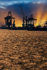 Wall Mural - Port and industrial zone in Taranto, Apulia, Italy