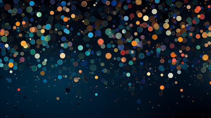 Abstract Bokeh Light Circles on Dark Blue Background