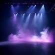 © Celina - Smoky indigo pink purple Light Shapes in the Dark,on the empty stage