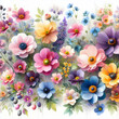 Piękna kwiatowa tapeta, sezon wiosenny, dekoracja generative ai