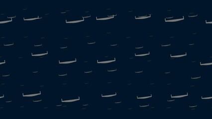 Poster - Two-handed saws float horizontally from left to right. Parallax fly effect. Floating symbols are located randomly. Seamless looped 4k animation on dark blue background