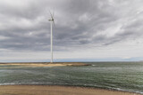 Fototapeta  - Wind turbines on edge of  national park Oosterschelde, Domburg - Vrouwenpolder, The Netherlands