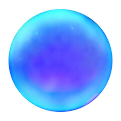 Vector color isolated translucent soap bubble on transparent background. 
