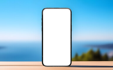 Poster - Mobile phone screen mockup. Blank smartphone display mock up