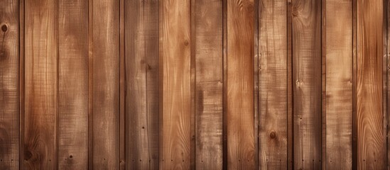 Sticker - A closeup of a brown hardwood wall made of varnished wooden planks with different tints and shades creating a beautiful pattern