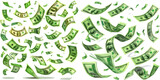 Fototapeta Natura - American money float banknotes, banking finance investment or jackpot win