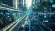 © VK Studio - Vision of a data-driven cityscape with digital interfaces overlaying urban traffic.
