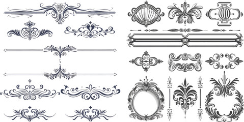 Poster - vintage doodle sketch picture frame doodle labels