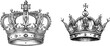 Royal imperial coronation symbols, monarch majestic jewel tiara isolated icons vector illustration set