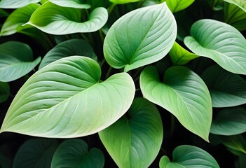 Wall Mural - green leaves background