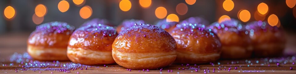 Sticker - Krapfen donuts traditional food for Mardi Gras.