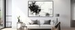 Abstract painting. Black white Color graphics and collage. Painting in the interior. A modern poster