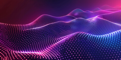Wall Mural - purple dots holographic abstract wave, background or pattern, creative design template