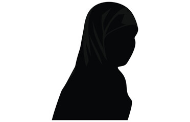 Wall Mural - Muslim woman in hijab fashion silhouette, Woman Hijab Silhouette Vector Design