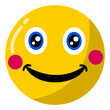 © Abdul Waris - happy facial expression emoticon isolated on white background, emoji, joyful, adorable, pleasant emotion.