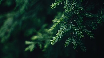  Evergreen Pine Needles with Dark Backdrop