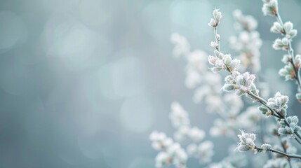 Wall Mural - Frosty Winter Branches in Soft Light